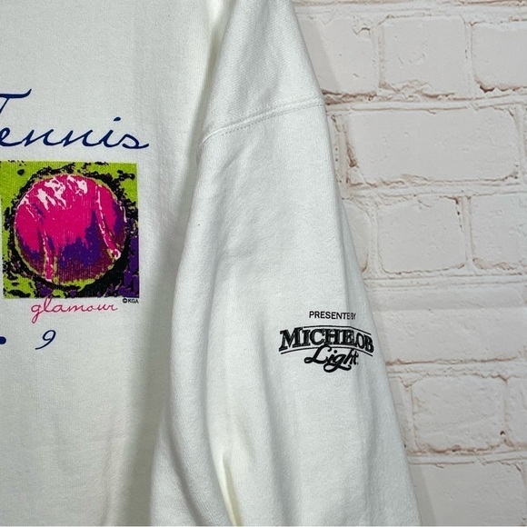 Vintage 1999 Pilot Pen M Adult White Sweatshirt Size Large Michelob Light USA - Picture 8 of 9